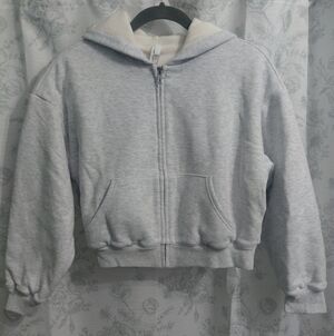 Skims Waffle Cropped Zip Up